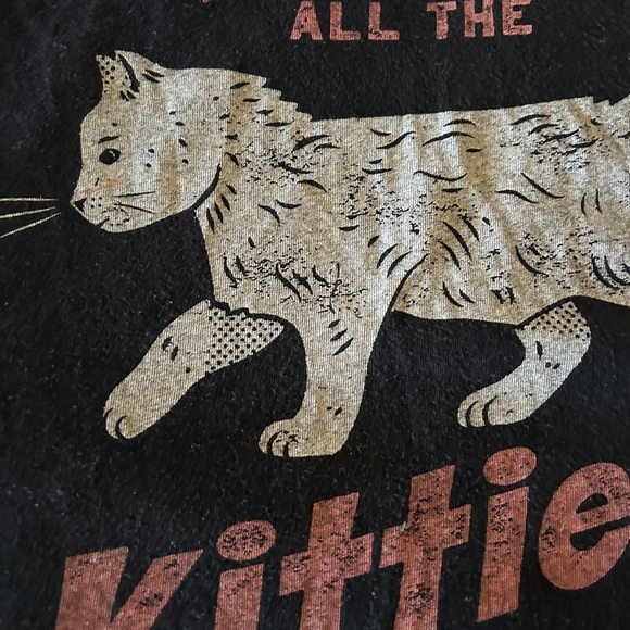 Kids size large Bring Me All the Kitties graphic tee. Black short sleeved. - Picture 7 of 8